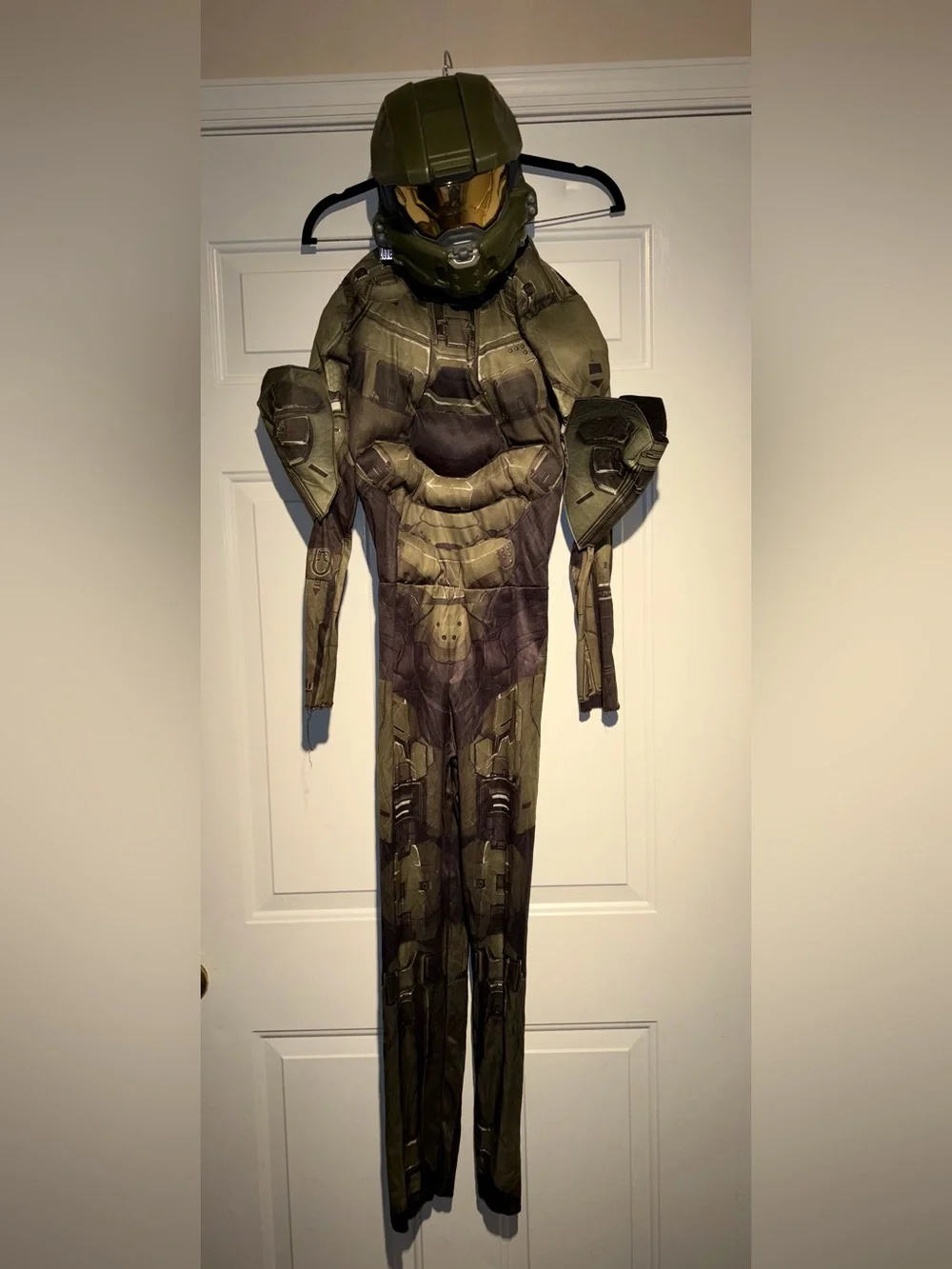 Master Chief Kids Costume - Green Kids' Armor Jumpsuit with mask boy size 10/12